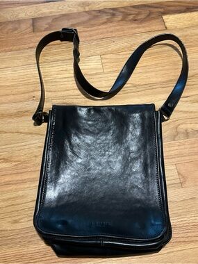 I’Medici firenze Black Leather Men's Crossbody Messenger Bag vintage Italy